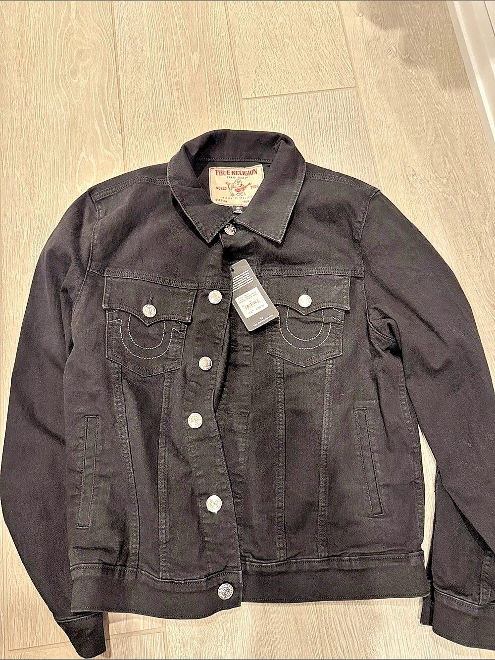 True Religion World Tour Denim Jacket Black Medium